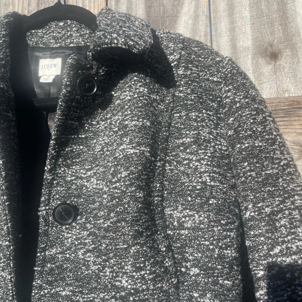 J. Crew Black and Gray Car Coat / Winter Size 4